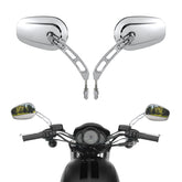 Custom Chrome 8mm Rearview Side Tapered Mirrors Slotted Stem Chrome Fit For Harley, 1982-2024